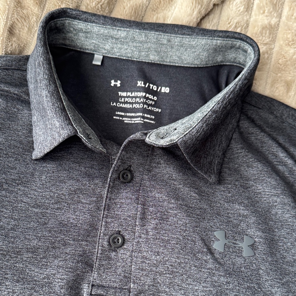 Under Armour Men's dark gray heathered Polo Shirt